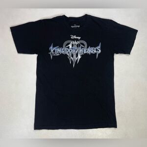 Disney Kingdom Hearts Graphic Logo T-shirt Women XS Black Short Sleeve